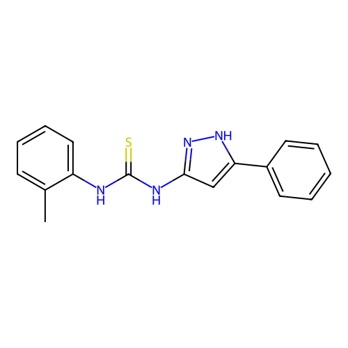 N-(2-methylphenyl)-N'-(3-phenyl-1H-pyrazol-5-yl)thiourea structure
