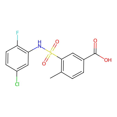 3-[(5-Chloro-2-fluorophenyl)sulfamoyl]-4-methylbenzoic acid structure