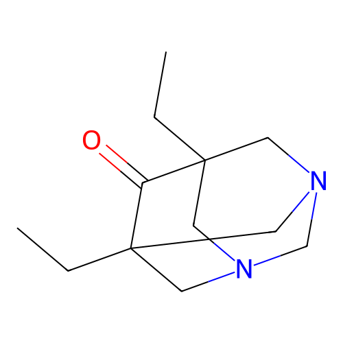 5,7-Diethyl-1,3-diazaadamantan-6-one structure