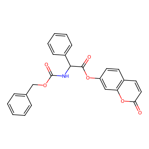 2-oxo-2H-chromen-7-yl 2-(((benzyloxy)carbonyl)amino)-2-phenylacetate structure