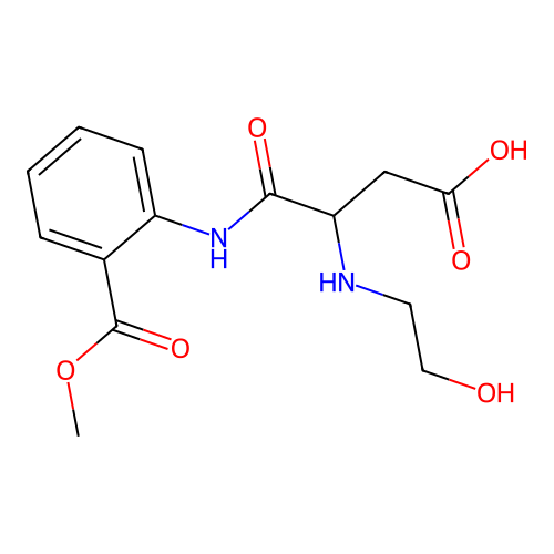 N~2~-(2-hydroxyethyl)-N-[2-(methoxycarbonyl)phenyl]-alpha-asparagine structure