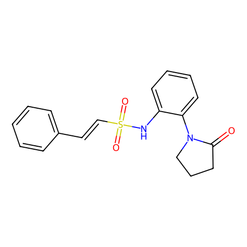 N-[2-(2-oxopyrrolidin-1-yl)phenyl]-2-phenylethene-1-sulfonamide structure