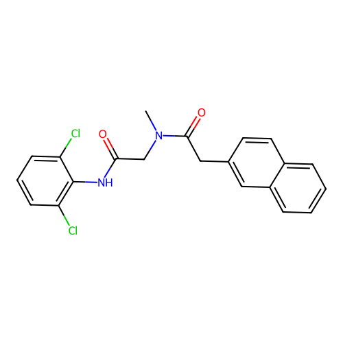 N-[2-[(2,6-Dichlorophenyl)amino]-2-oxoethyl]-N-methyl-2-naphthaleneacetamide structure