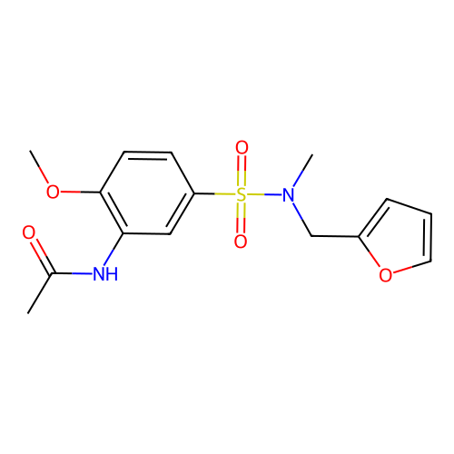 N-[5-[furan-2-ylmethyl(methyl)sulfamoyl]-2-methoxyphenyl]acetamide structure
