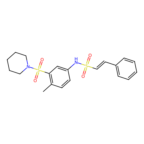 N-[4-methyl-3-(piperidine-1-sulfonyl)phenyl]-2-phenylethene-1-sulfonamide structure