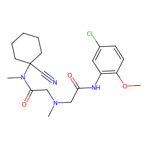 N-(5-chloro-2-methoxyphenyl)-2-[[2-[(1-cyanocyclohexyl)-methylamino]-2-oxoethyl]-methylamino]acetamide structure