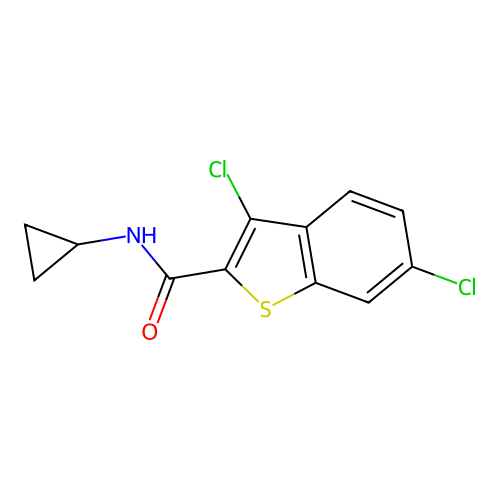3,6-Dichloro-N-cyclopropylbenzo[b]thiophene-2-carboxamide structure