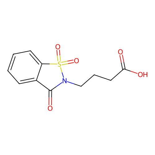 1,2-Benzisothiazole-2(3H)-butanoic acid, 3-oxo-, 1,1-dioxide structure