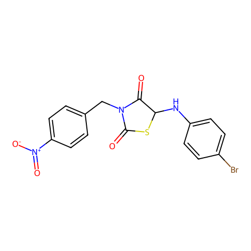 5-[(4-Bromophenyl)amino]-3-[(4-nitrophenyl)methyl]-1,3-thiazolidine-2,4-dione structure