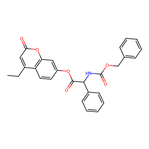4-ethyl-2-oxo-2H-chromen-7-yl 2-(((benzyloxy)carbonyl)amino)-2-phenylacetate structure