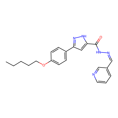 N-((1Z)-2-(3-pyridyl)-1-azavinyl)[3-(4-pentyloxyphenyl)pyrazol-5-yl]carboxamid e structure