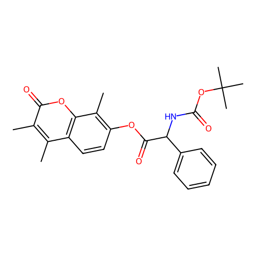 3,4,8-trimethyl-2-oxo-2H-chromen-7-yl 2-((tert-butoxycarbonyl)amino)-2-phenylacetate structure