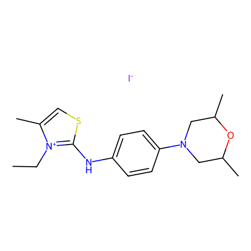 N-[4-(2,6-dimethylmorpholin-4-yl)phenyl]-3-ethyl-4-methyl-1,3-thiazol-2-amine Iodide structure