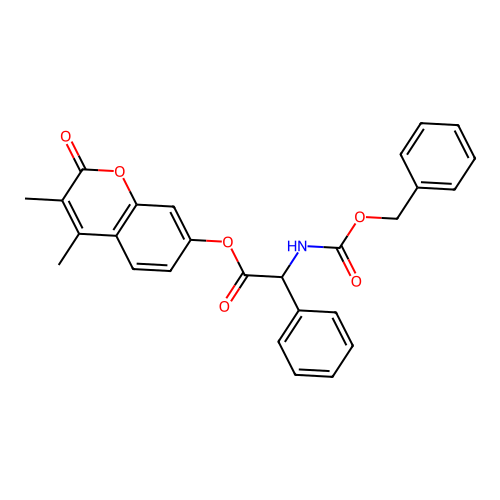 3,4-dimethyl-2-oxo-2H-chromen-7-yl 2-(((benzyloxy)carbonyl)amino)-2-phenylacetate structure