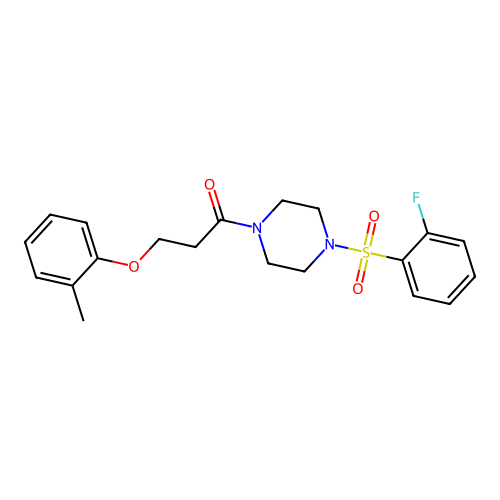 1-[4-(2-Fluorophenyl)sulfonylpiperazin-1-yl]-3-(2-methylphenoxy)propan-1-one structure