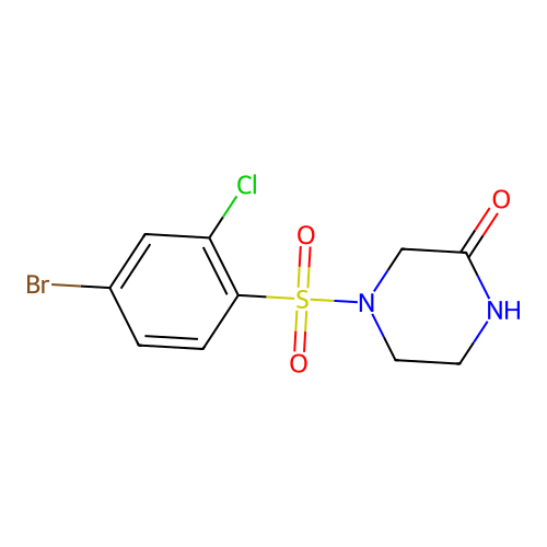 4-((4-Bromo-2-chlorophenyl)sulfonyl)piperazin-2-one structure