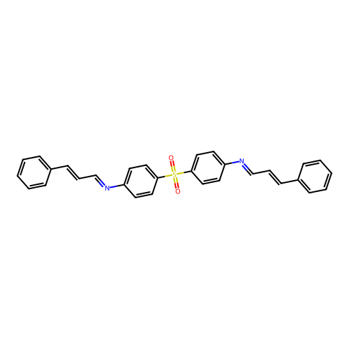 N-[4-[4-(cinnamylideneamino)phenyl]sulfonylphenyl]-3-phenylprop-2-en-1-imine structure