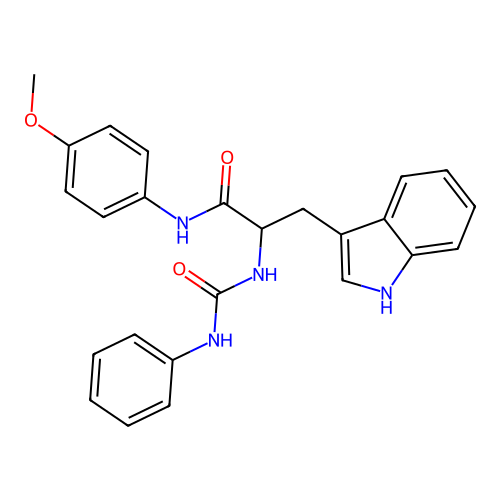 3-(1H-indol-3-yl)-N-(4-methoxyphenyl)-2-(phenylcarbamoylamino)propanamide structure