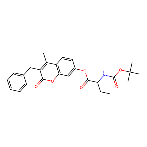 3-benzyl-4-methyl-2-oxo-2H-chromen-7-yl 2-((tert-butoxycarbonyl)amino)butanoate structure