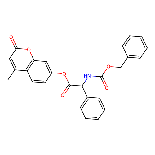 4-methyl-2-oxo-2H-chromen-7-yl 2-(((benzyloxy)carbonyl)amino)-2-phenylacetate structure