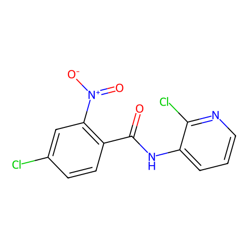 4-chloro-N-(2-chloro-3-pyridinyl)-2-nitrobenzamide structure