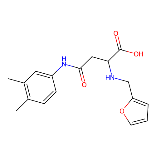 4-(3,4-Dimethylanilino)-2-(furan-2-ylmethylamino)-4-oxobutanoic acid structure