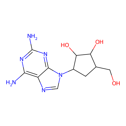 3-(2,6-Diaminopurin-9-yl)-5-(hydroxymethyl)cyclopentane-1,2-diol structure