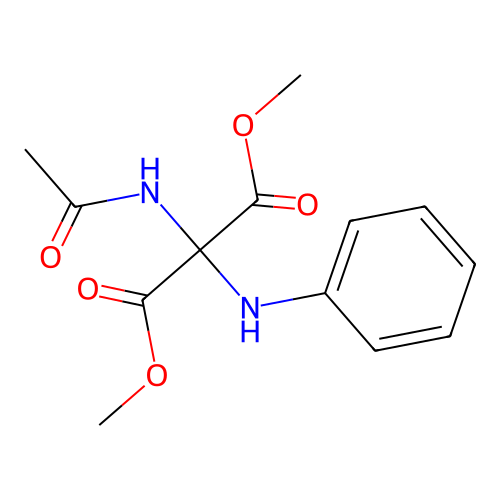 Dimethyl (acetylamino)(phenylamino)propanedioate structure