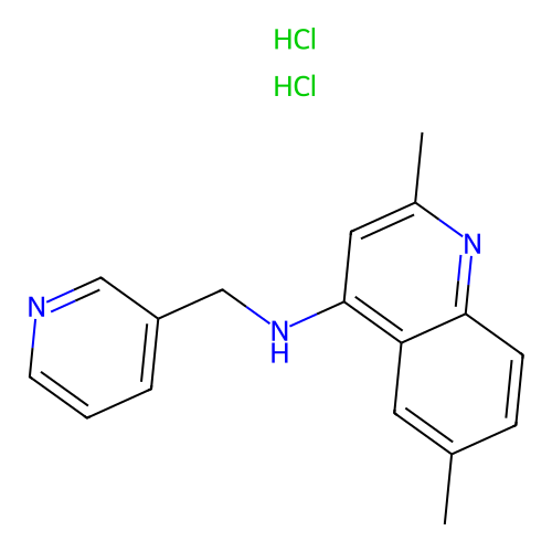 2,6-dimethyl-N-(pyridin-3-ylmethyl)quinolin-4-amine Dihydrochloride structure