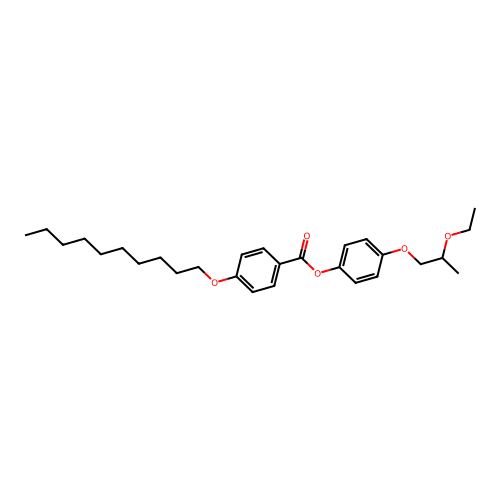 Benzoic acid, 4-(decyloxy)-, 4-(2-ethoxypropoxy)phenyl ester structure