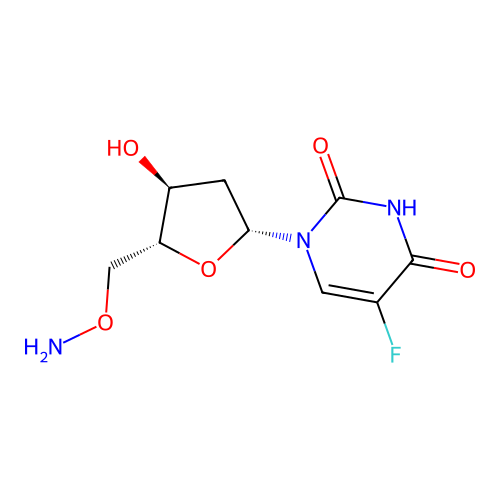 5'-O-amino-2'-deoxy-5-fluorouridine structure