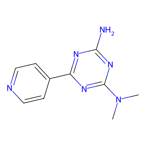 N,N-dimethyl-6-(pyridin-4-yl)-1,3,5-triazine-2,4-diamine structure