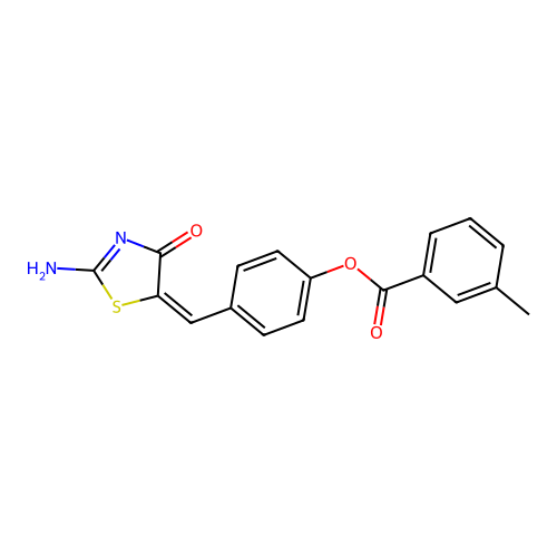 4-[(2-Imino-4-oxo-1,3-thiazolidin-5-ylidene)methyl]phenyl 3-methylbenzoate structure