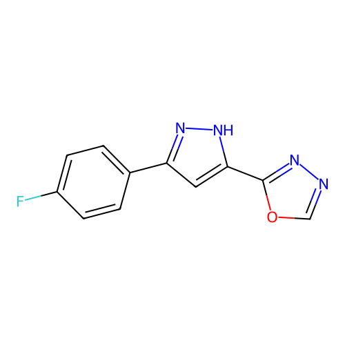 1,3,4-Oxadiazole, 2-[3-(4-fluorophenyl)-1H-pyrazol-5-yl]- structure