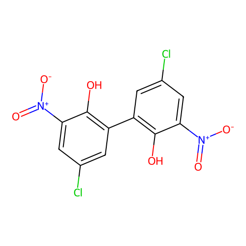 5,5'-Dichloro-3,3'-dinitro(1,1'-biphenyl)-2,2'-diol structure