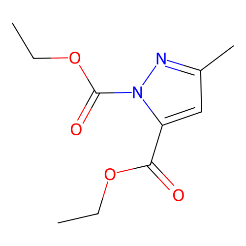 Diethyl 3-methylpyrazole-1,5-dicarboxylate structure