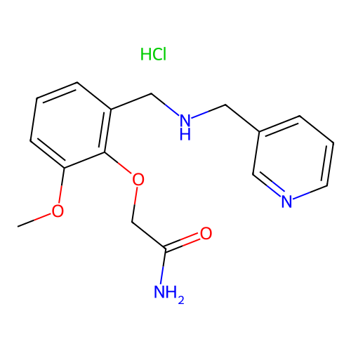 2-(2-methoxy-6-(((pyridin-3-ylmethyl)amino)methyl)phenoxy)acetamide hydrochloride structure