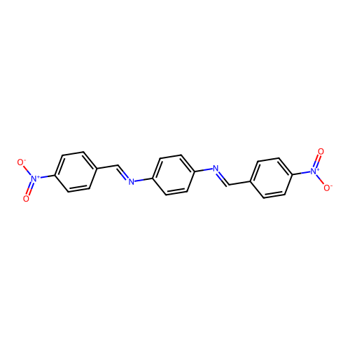 N~1~,N~4~-bis(4-nitrobenzylidene)-1,4-benzenediamine structure