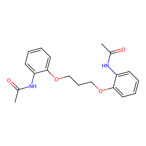 N-(2-{3-[2-(acetylamino)phenoxy]propoxy}phenyl)acetamide structure
