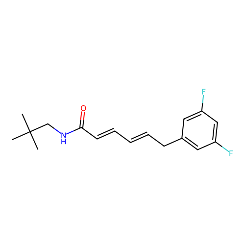 (2E,4E)-6-(3,5-difluorophenyl)-N-(2,2-dimethylpropyl)hexa-2,4-dienamide structure
