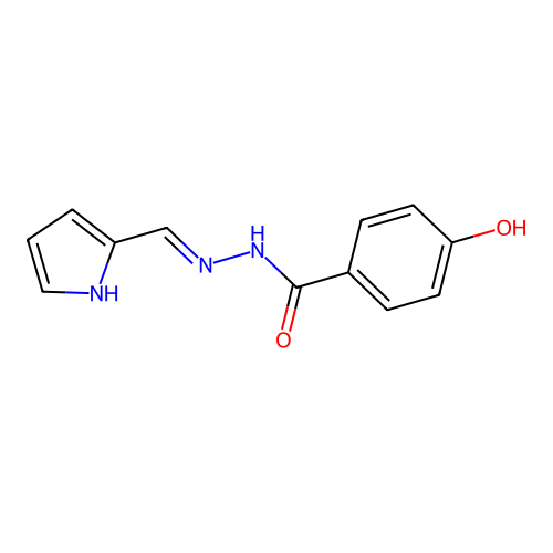 4-hydroxy-N-(1H-pyrrol-2-ylmethylideneamino)benzamide structure
