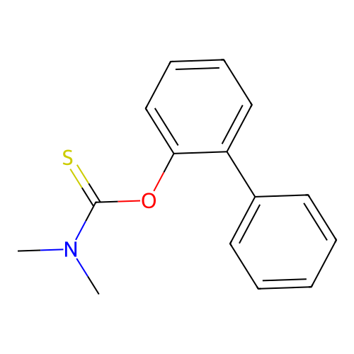 Dimethyl-thiocarbamic acid O-biphenyl-2-YL ester structure