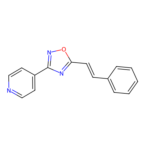 5-[(E)-2-phenylethenyl]-3-pyridin-4-yl-1,2,4-oxadiazole structure