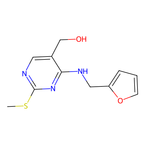 [4-(Furan-2-ylmethylamino)-2-methylsulfanylpyrimidin-5-yl]methanol structure