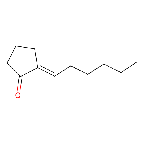 2-Hexylidenecyclopentanone structure