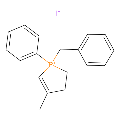 1-Benzyl-4-methyl-1-phenyl-2,3-dihydrophosphol-1-ium iodide structure