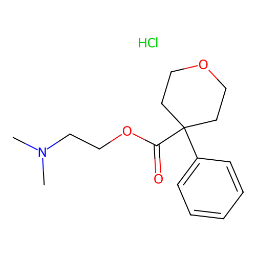 4-Phenyl-tetrahydro-pyran-4-carboxylic acid 2-dimethylamino-ethyl ester structure