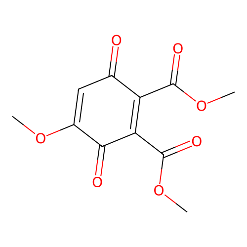Dimethyl 4-methoxy-3,6-dioxocyclohexa-1,4-diene-1,2-dicarboxylate structure