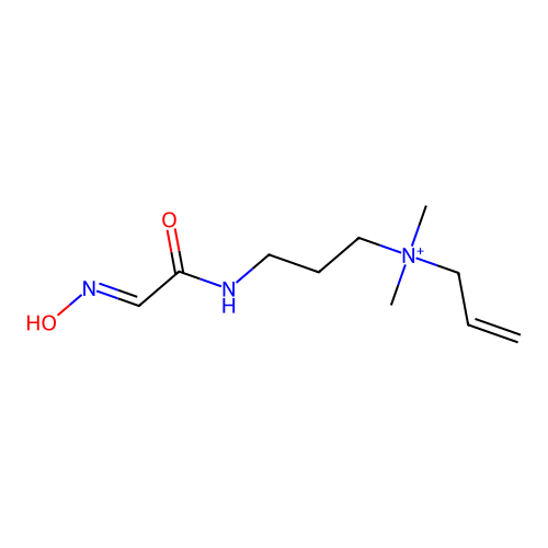 N-{3-[2-(Hydroxyimino)acetamido]propyl}-N,N-dimethylprop-2-en-1-aminium structure