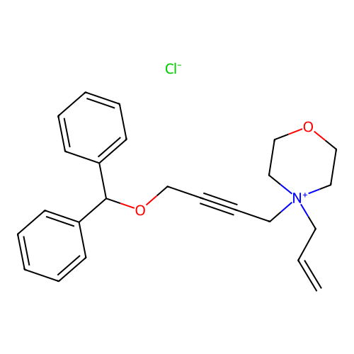 4-Allyl-4-(4-benzhydryloxy-but-2-ynyl)-morpholin-4-ium structure